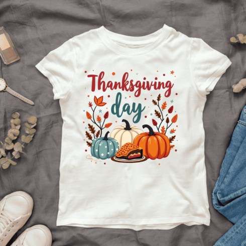 Thanksgiving Day T-shirt Design cover image.