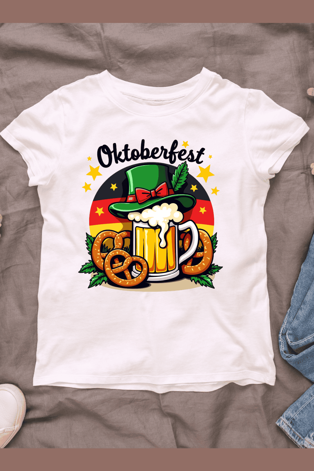 Colorful Oktoberfest T-shirt Design pinterest preview image.