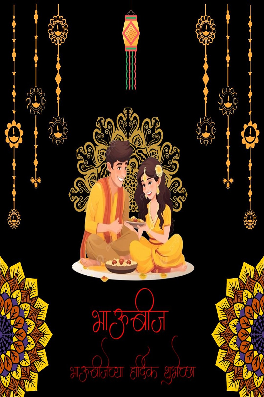 Istagram Post Indian Festival - Bhaubeej Design Template pinterest preview image.