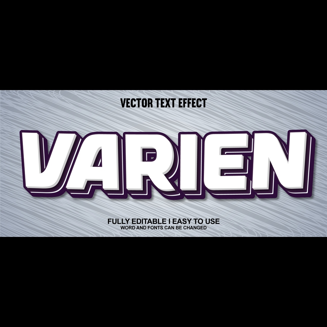 Fully Editable Vector 3D Text Effect cover image.