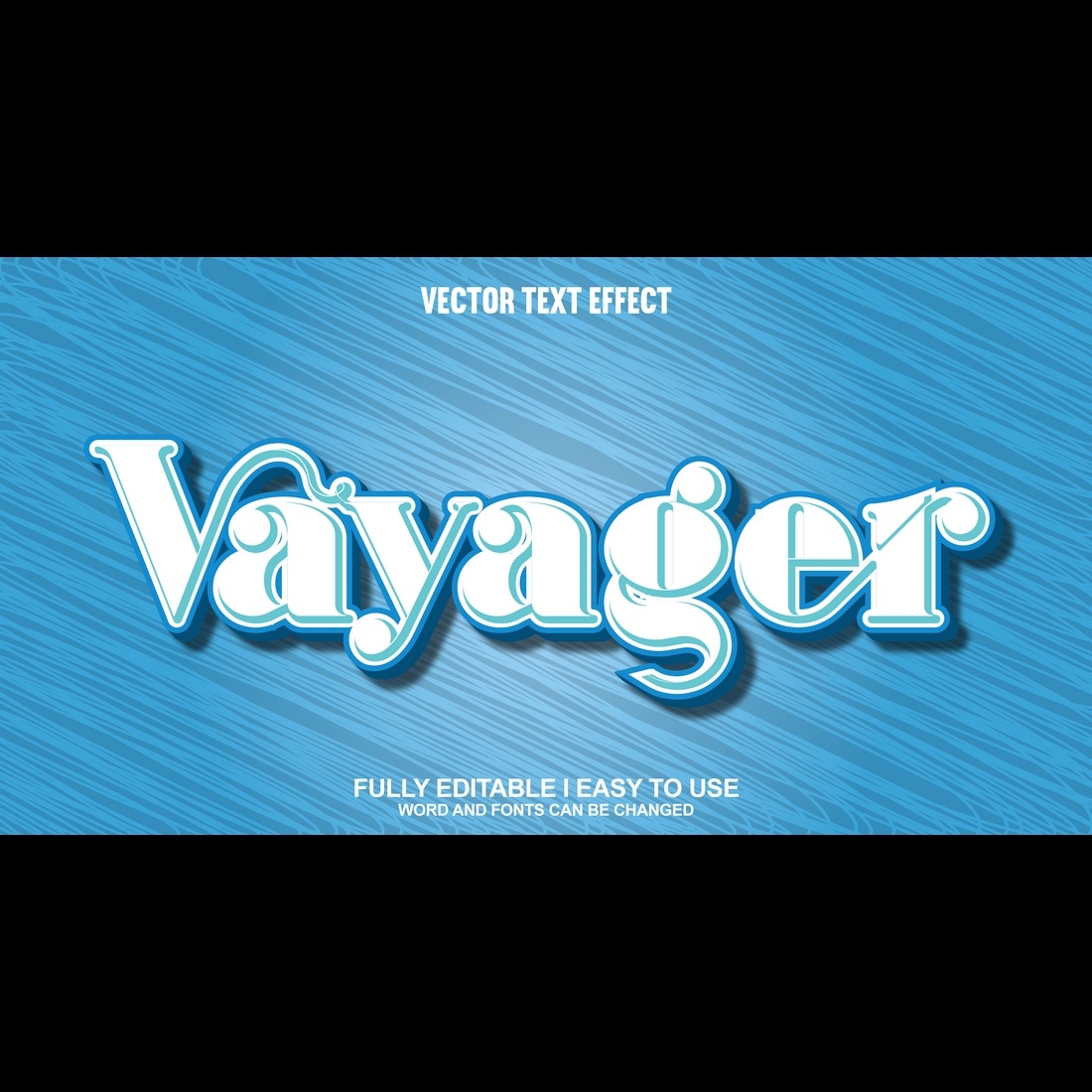 Fully Editable Vector 3D Text Effect preview image.