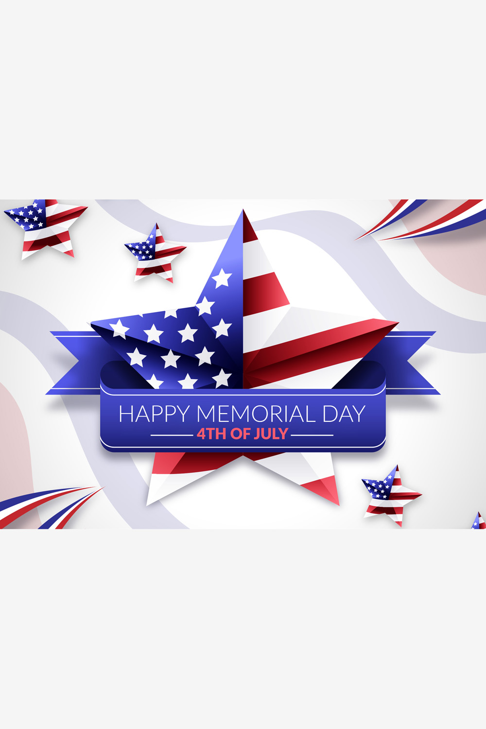 USA Meomorial Day PSD Template pinterest preview image.