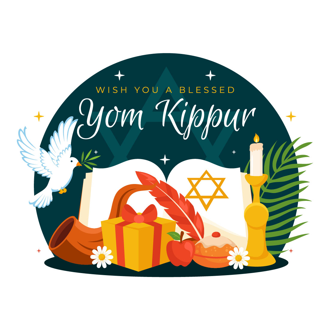 12 Yom Kippur Celebration Illustration preview image.