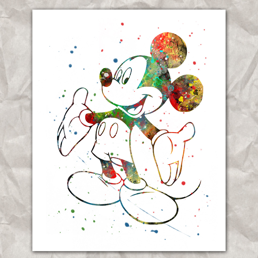 Wall Art Print, Poster, Printable Wall Art Disney Princess Mickey Mouse preview image.