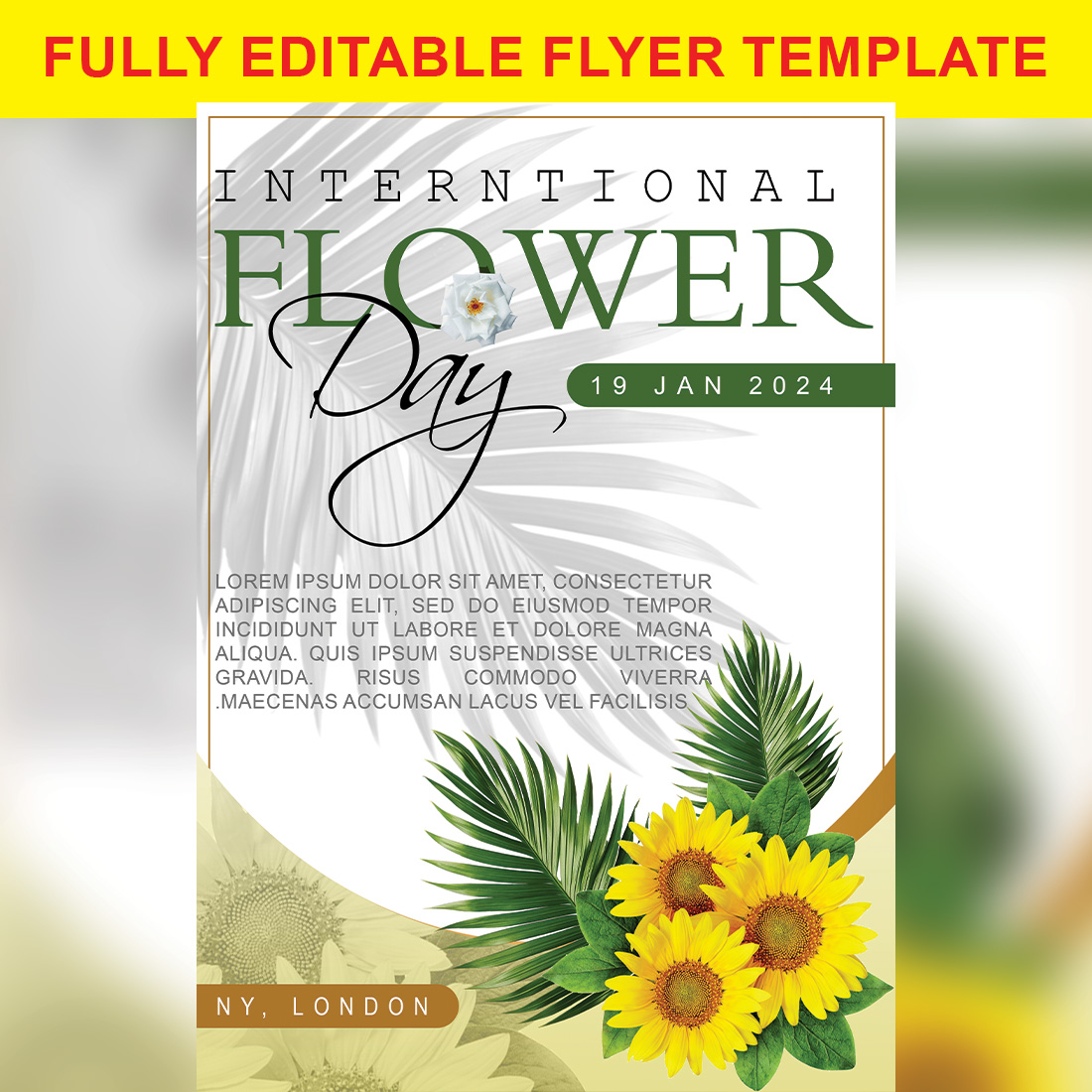 Flower Day shop Flyer cover image.