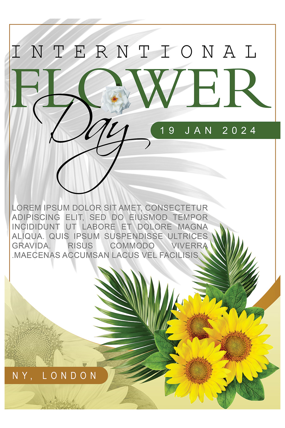 Flower Day shop Flyer pinterest preview image.