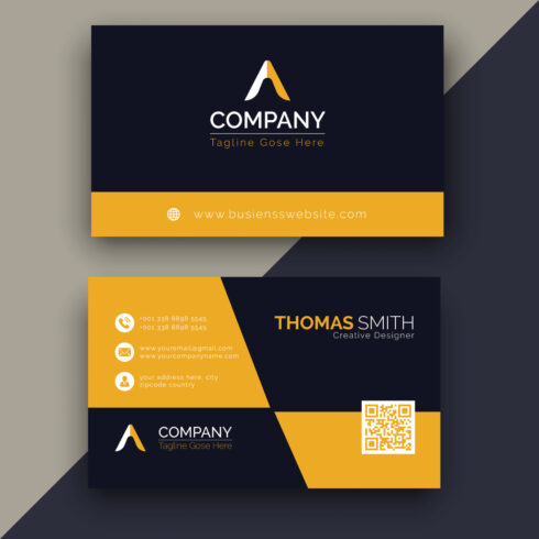 Modern and minimalist vector corporate business card design cover image.