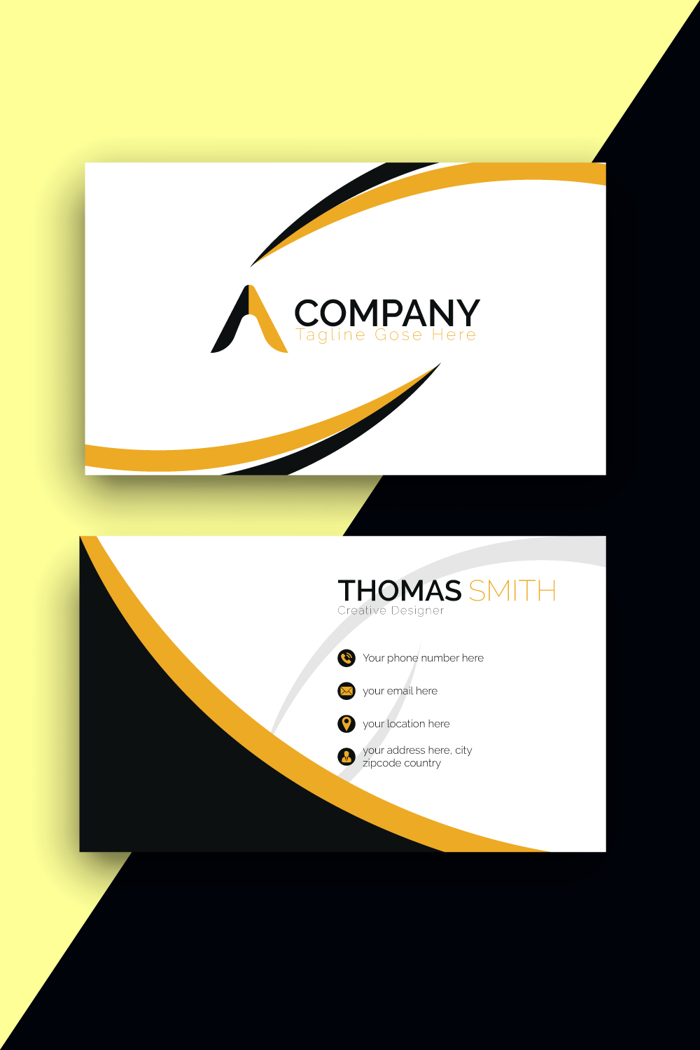 Contemporary style modern business card template pinterest preview image.