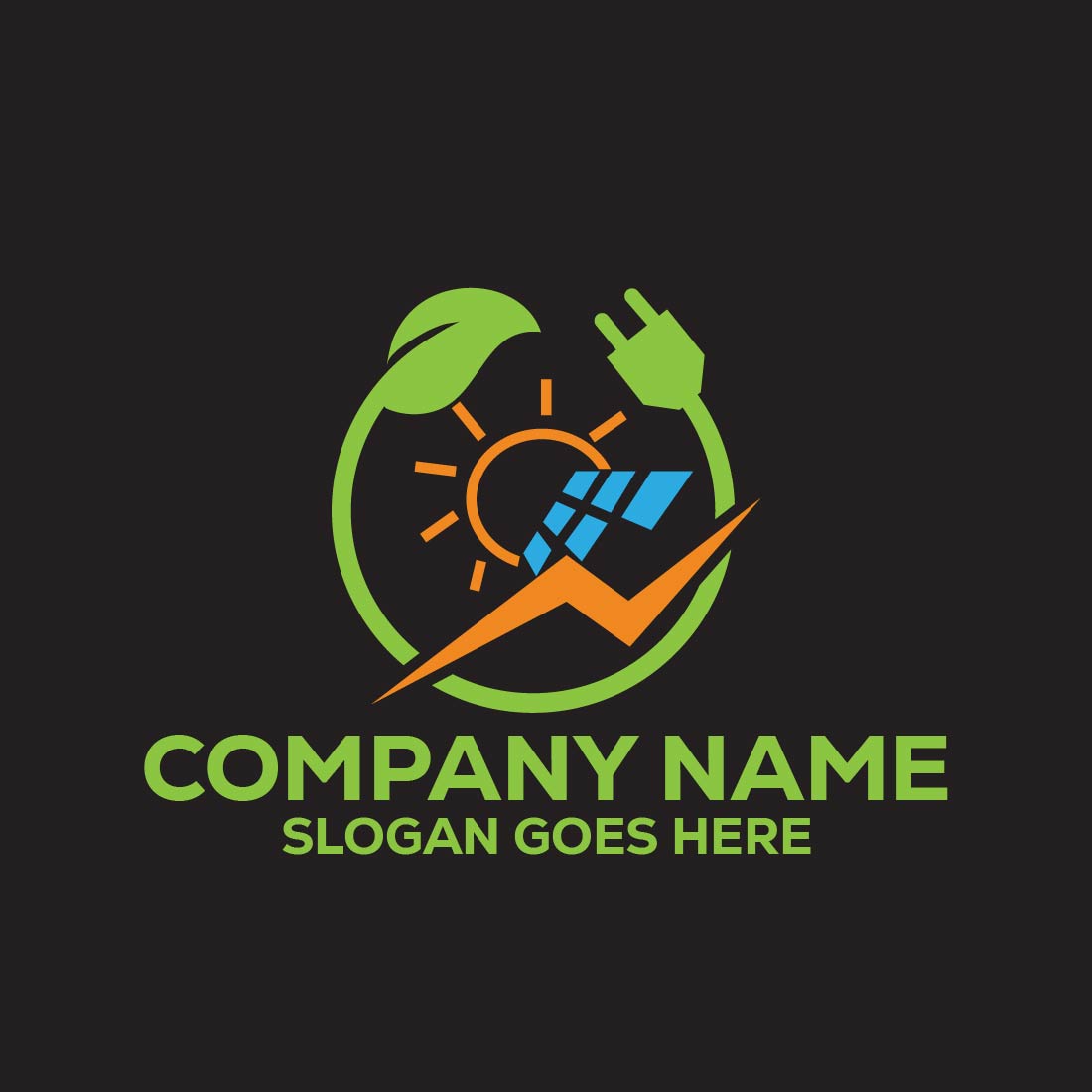 Solar Enegry Logo or Icon Design Vector Image Template preview image.