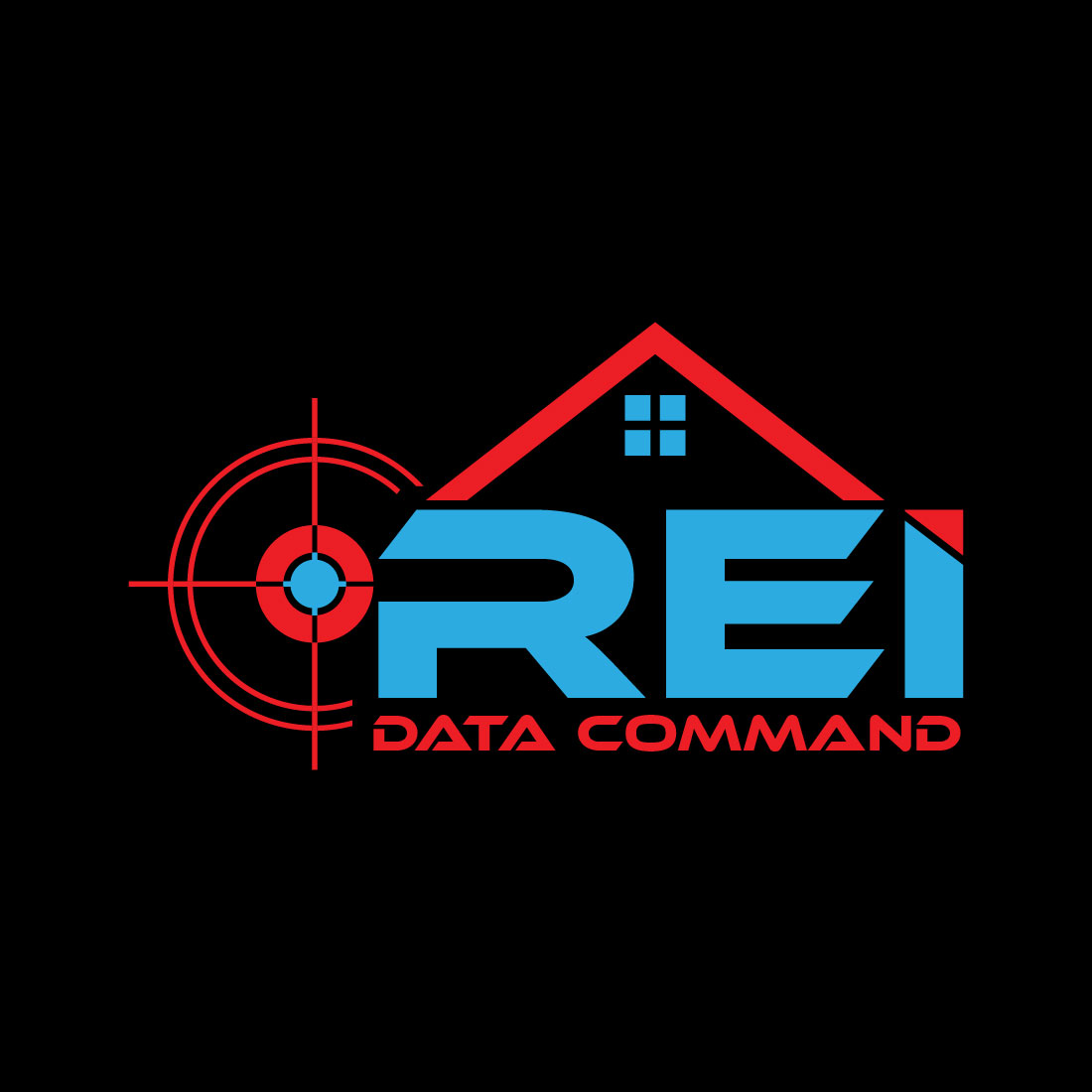 Real Estate and Data Command Logo or Icon Design Vector Image Template preview image.