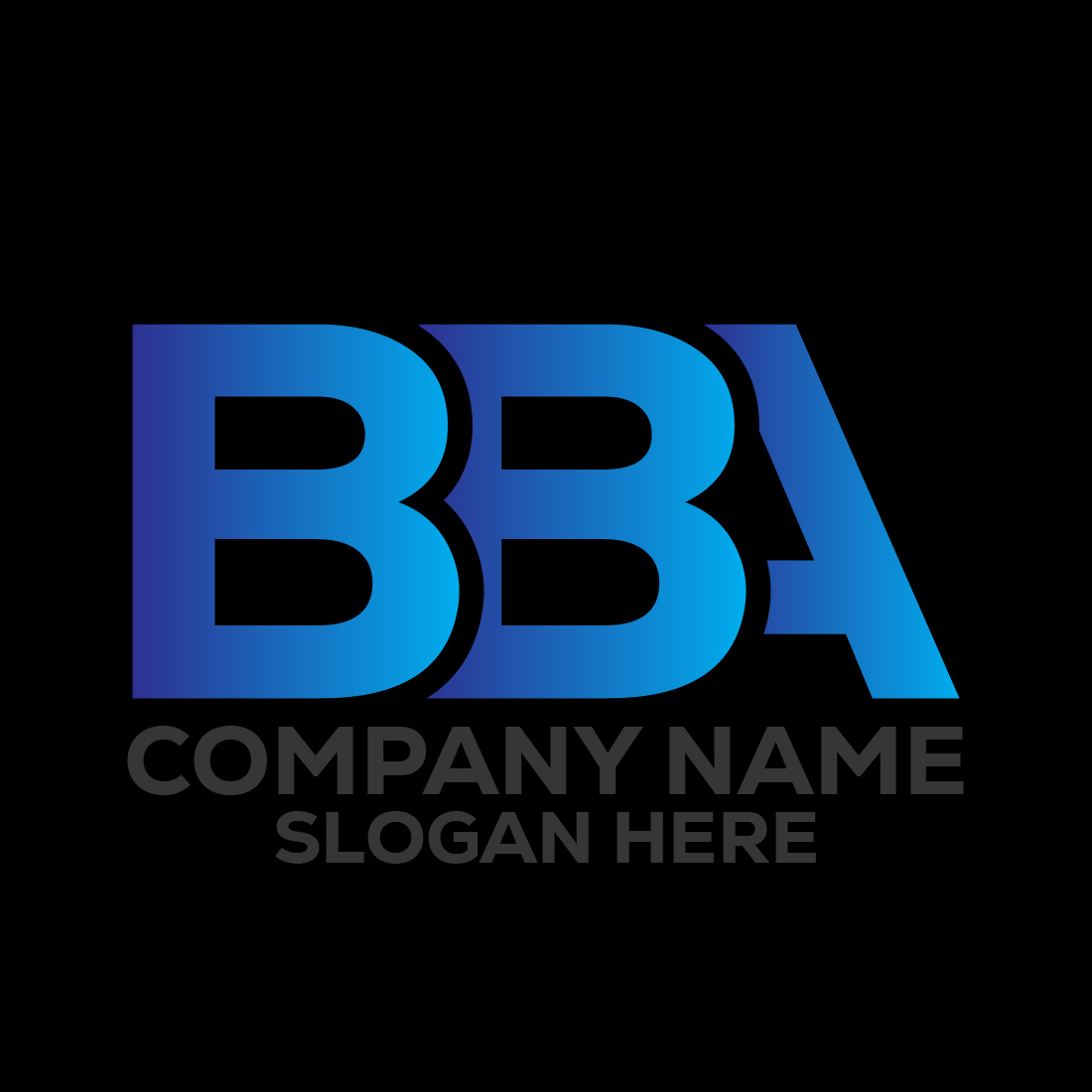 Initial Letter BBA Logo or Icon Design Vector Image Template preview image.