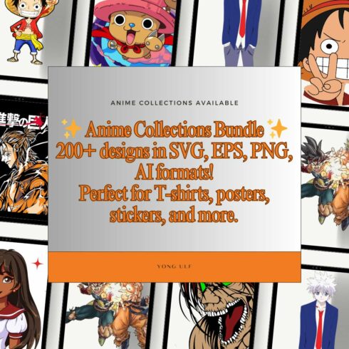 Anime Collections Bundle | 200+ Designs cover image.