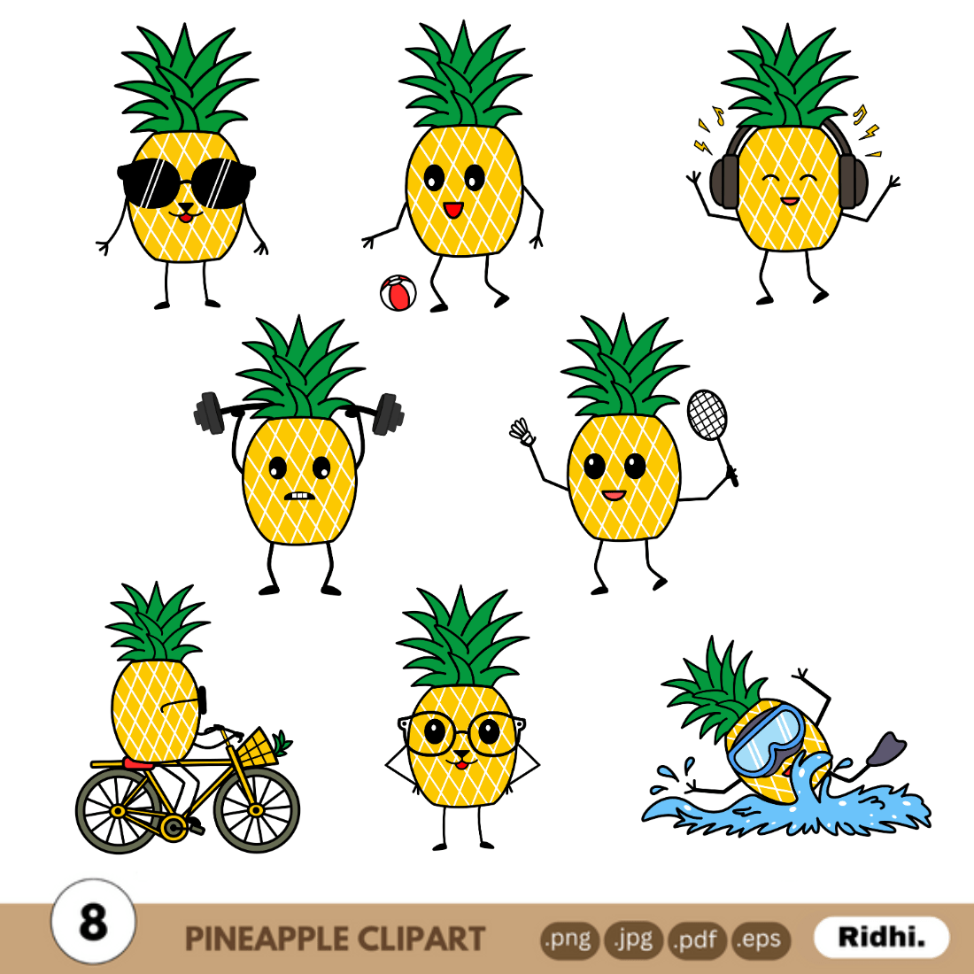 Pineapple Clipart cover image.