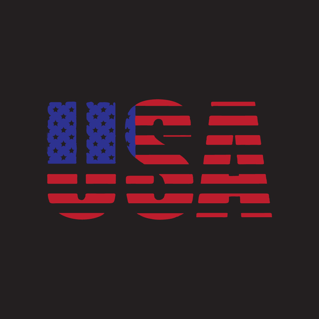 Letter USA Logo or Icon Design Vector Image Template preview image.