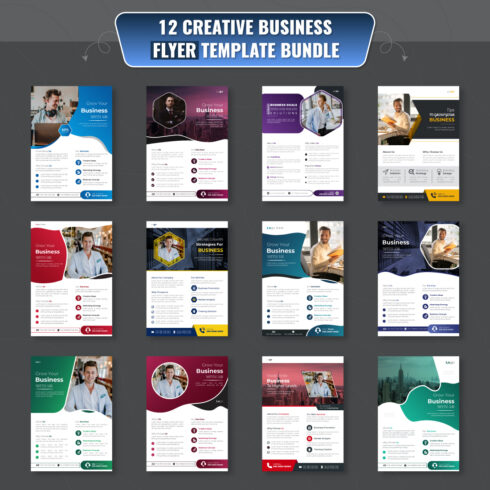 Business flyer template design mega bundle collection cover image.