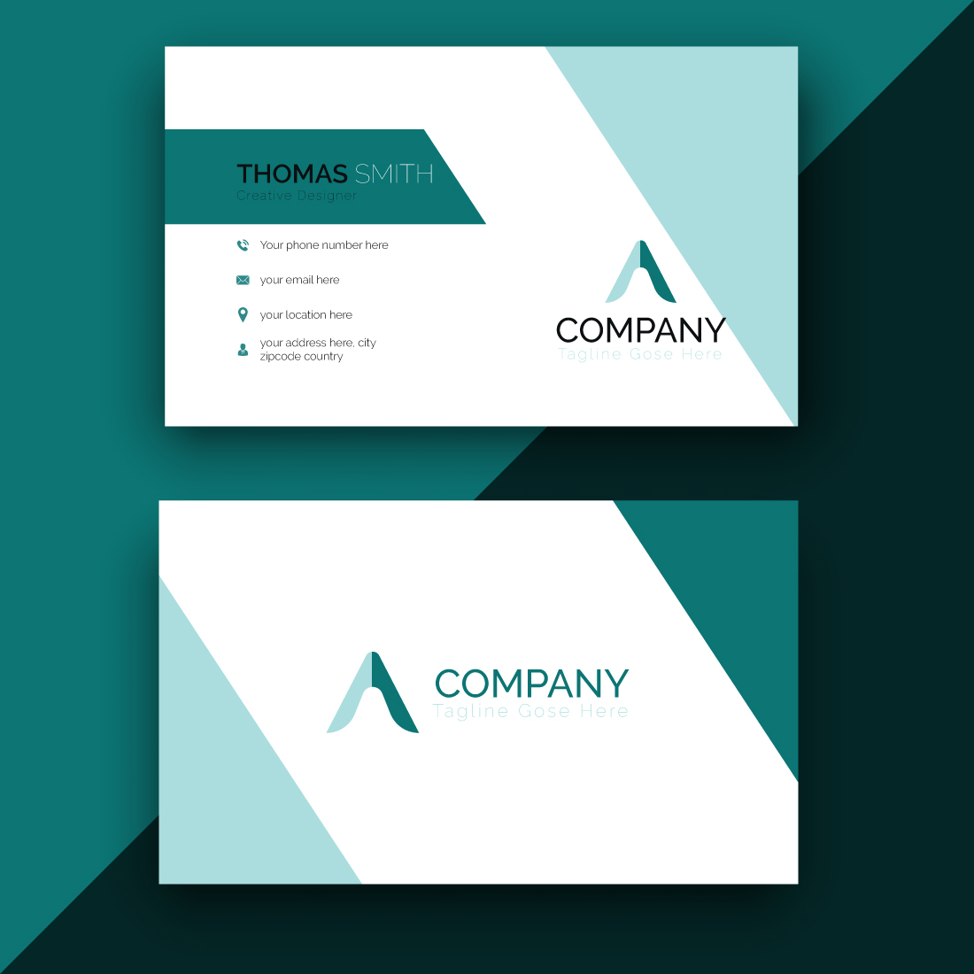 Abstract Creative and simple business card template for a modern company cover image.