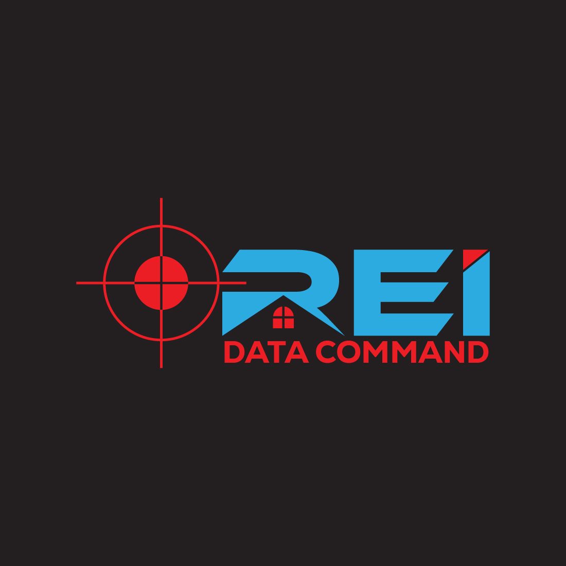 Real Estate and Data Command Logo or Icon Design Vector Image Template preview image.