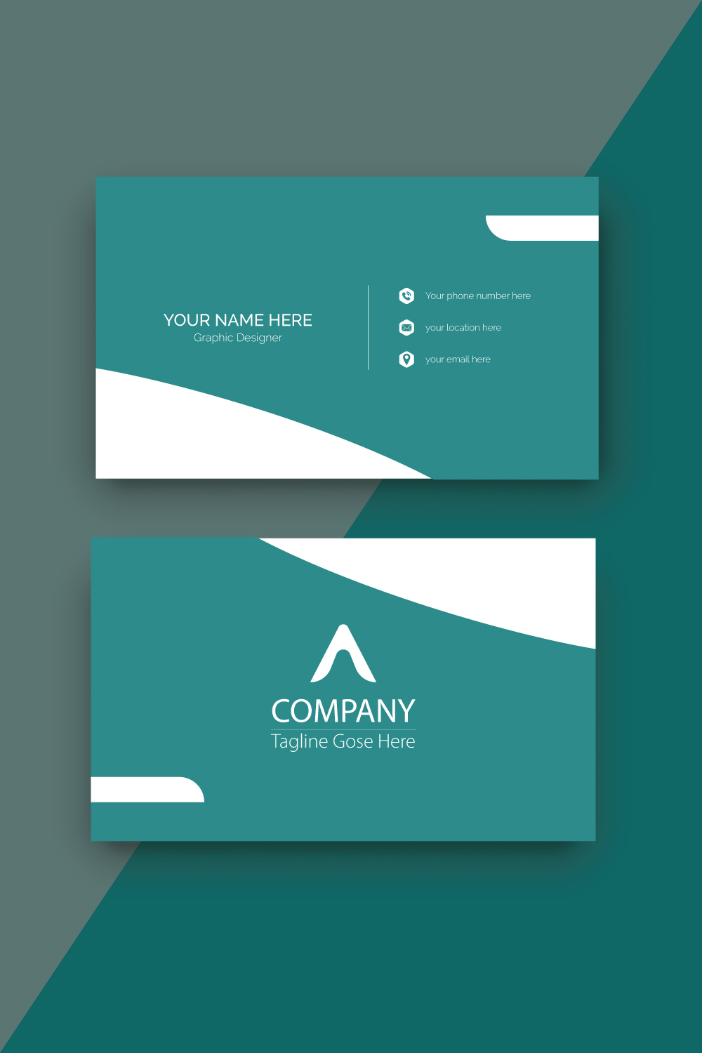 Creative corporate vector business card design pinterest preview image.