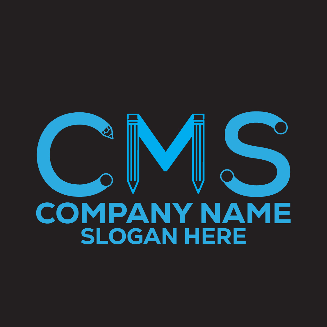 Initial Letter CMS Logo or Icon Design Vector Image Template preview image.