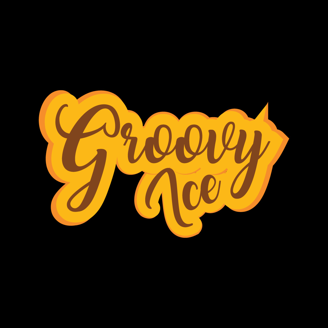 Groovy Ice Logo or Icon Design Vector Image Template preview image.