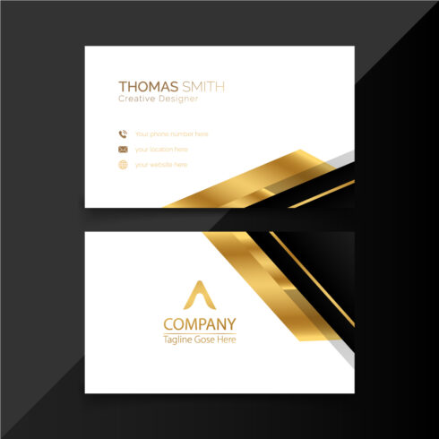 Elegant luxury Combination gold business card Vector cover image.