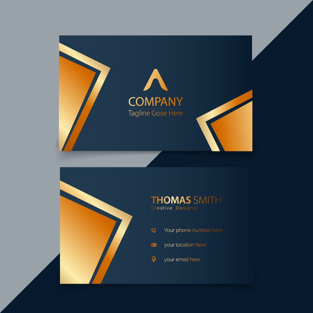 Modern Luxury elegant business card template vector cover image.