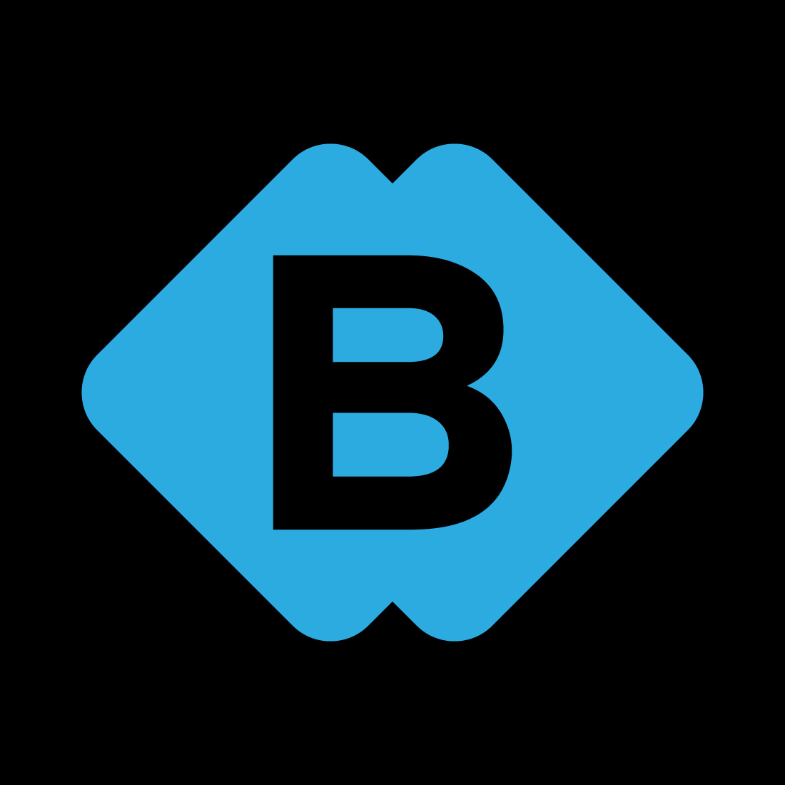 Initial Letter B Logo or Icon Design Vector Image Template preview image.