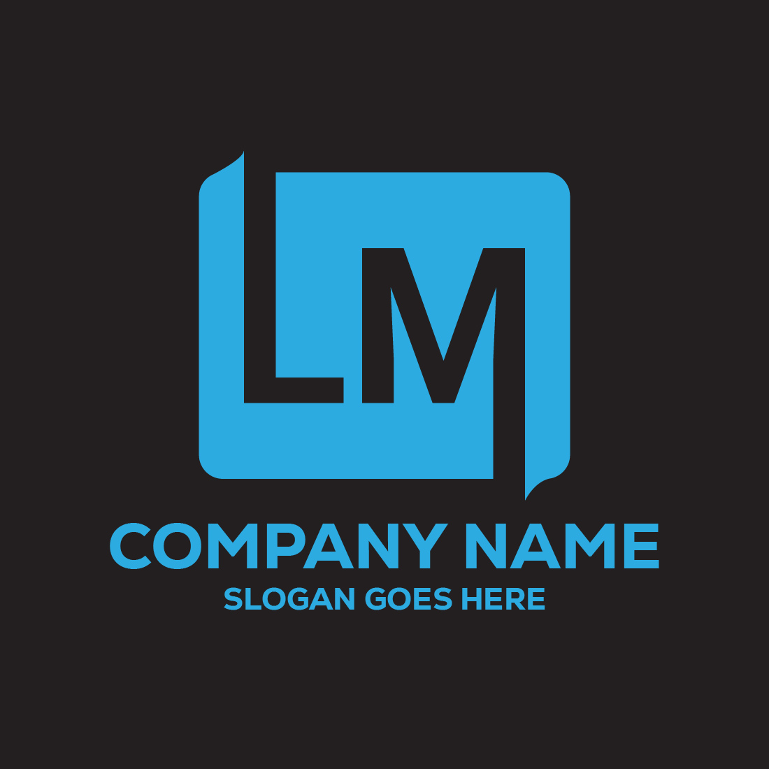 Initial Letter LM Logo or Icon Design Vector Image Template preview image.