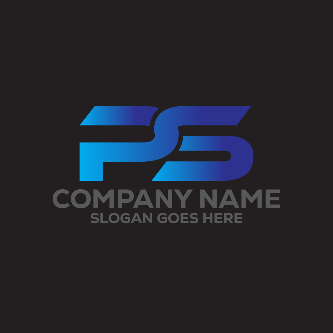 Letter PS Logo or Icon Design Vector Image Template preview image.