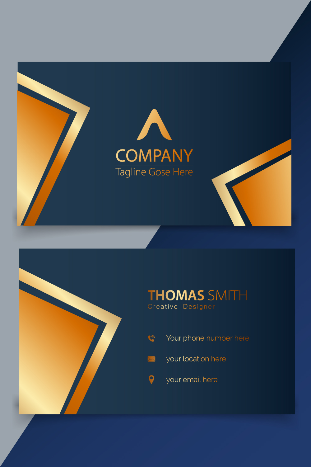 Modern Luxury elegant business card template vector pinterest preview image.