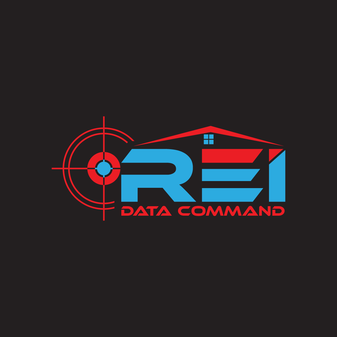 Real Estate and Data Command Logo or Icon Design Vector Image Template preview image.