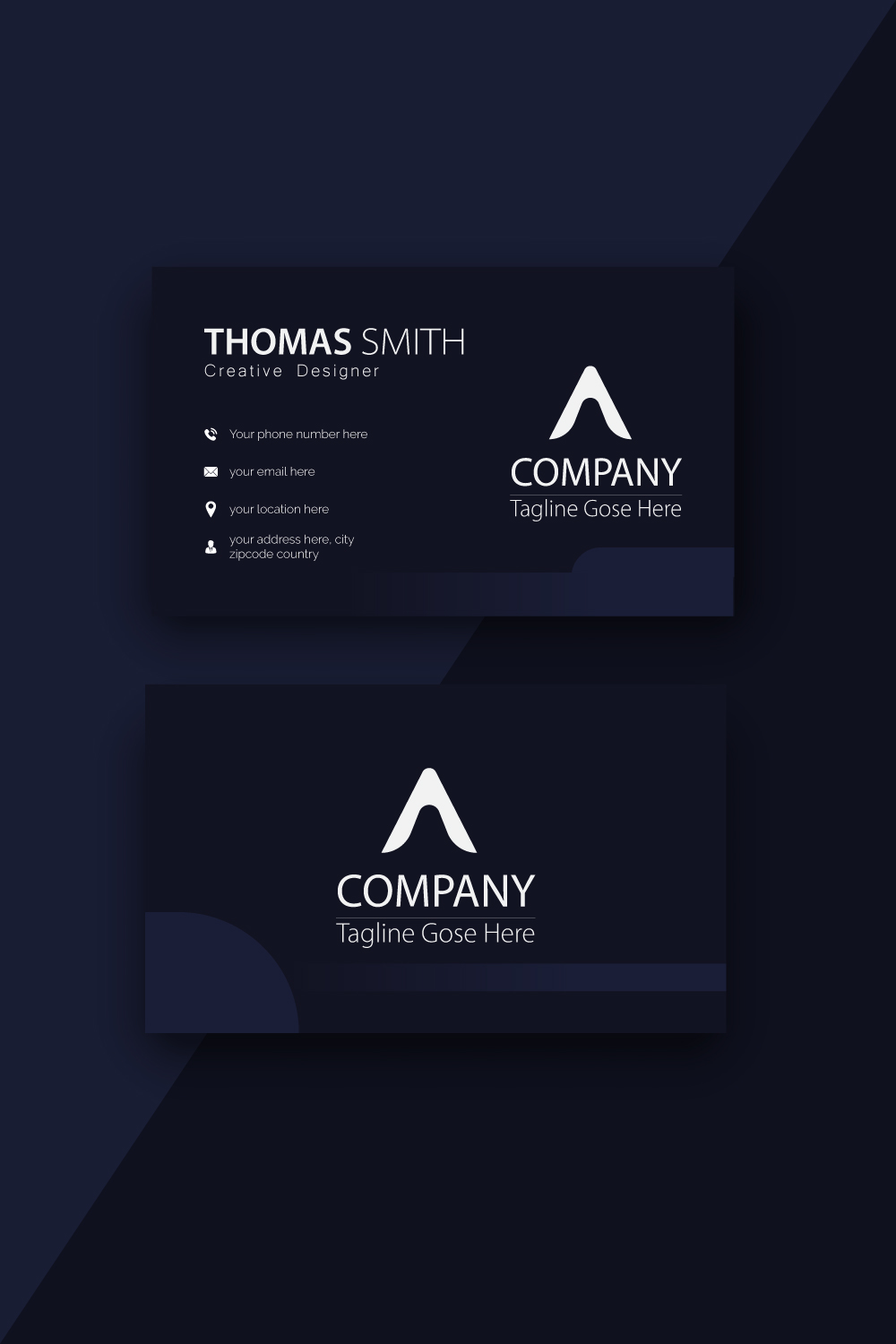 Inspiration contemporary flat gradient business card design pinterest preview image.