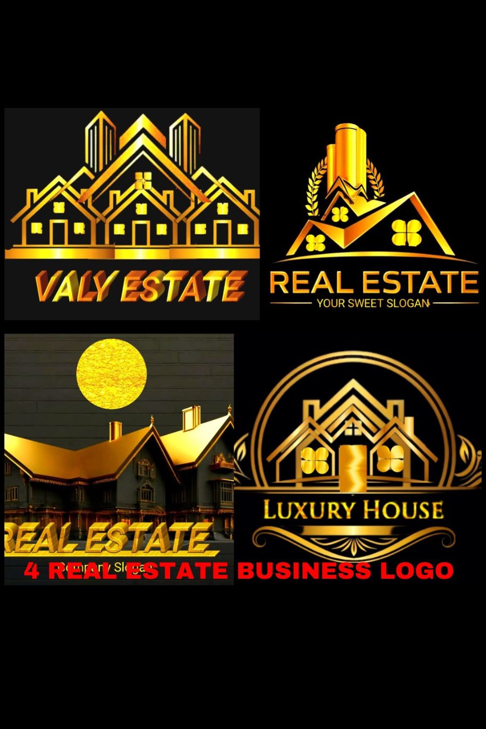 3 PREMIUM REAL ESTATE LOGO pinterest preview image.