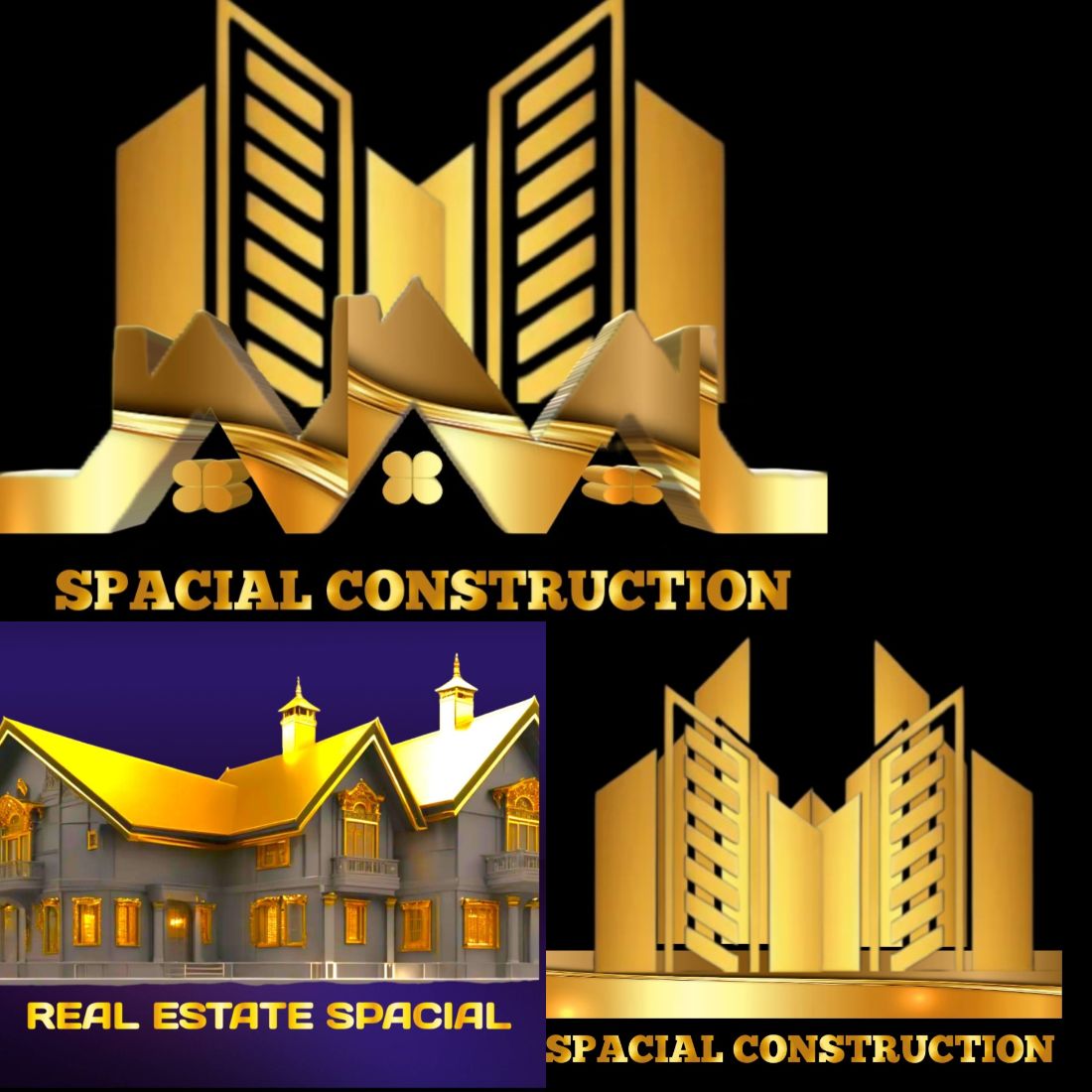 3 Premium Quality Construction Logo preview image.