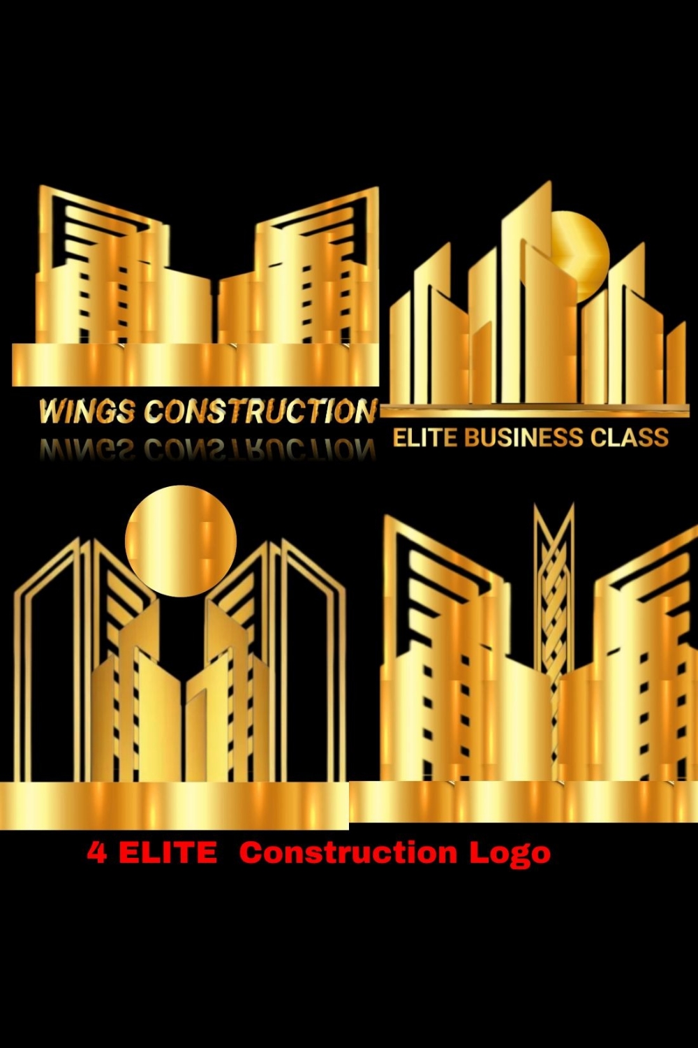 4 ELITE CONSTRUCTION LOGO pinterest preview image.