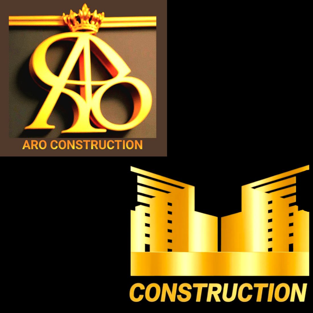 4 Golden Construction Logo Bundle preview image.