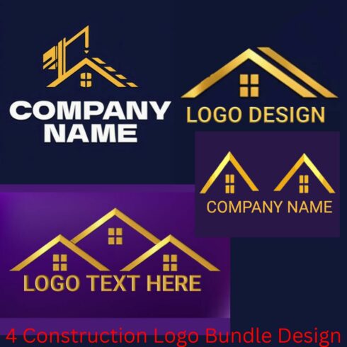 4 CONSTRUCTION LOGO BUNDLE DESIGN cover image.