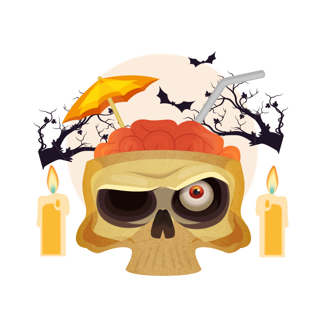 This image features a spooky and festive Halloween cocktail preview image.