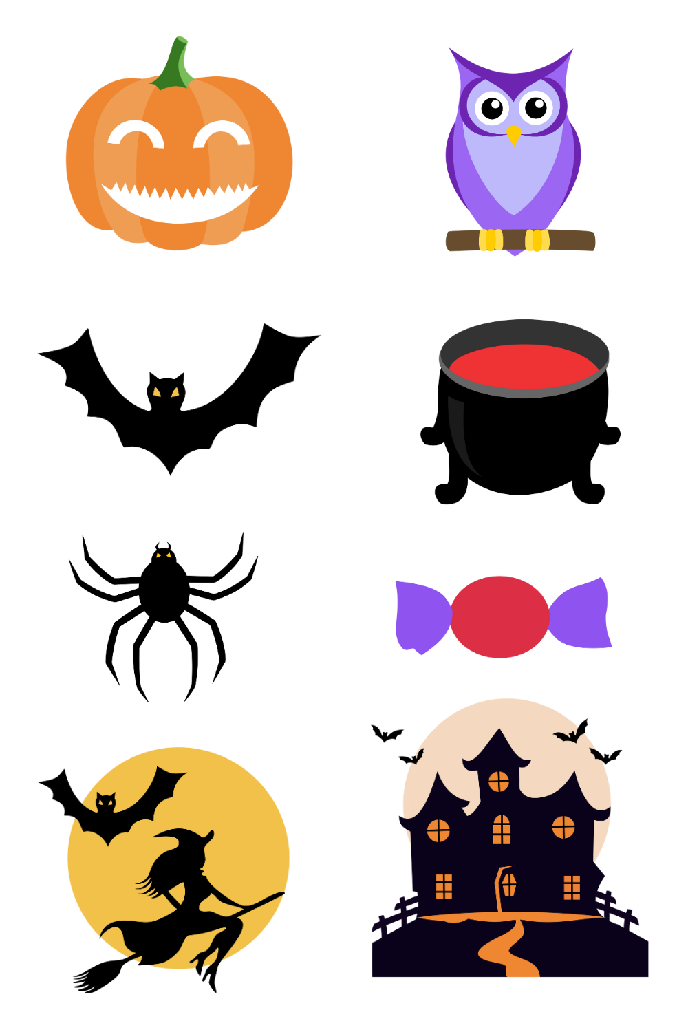 Halloween Clipart Bundle pinterest preview image.