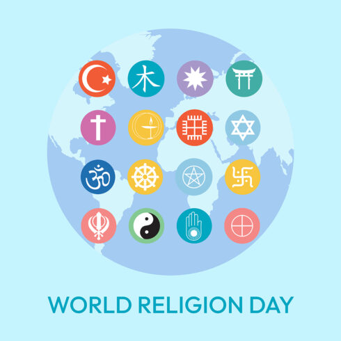 World Religion Day Design and Religion Icons cover image.