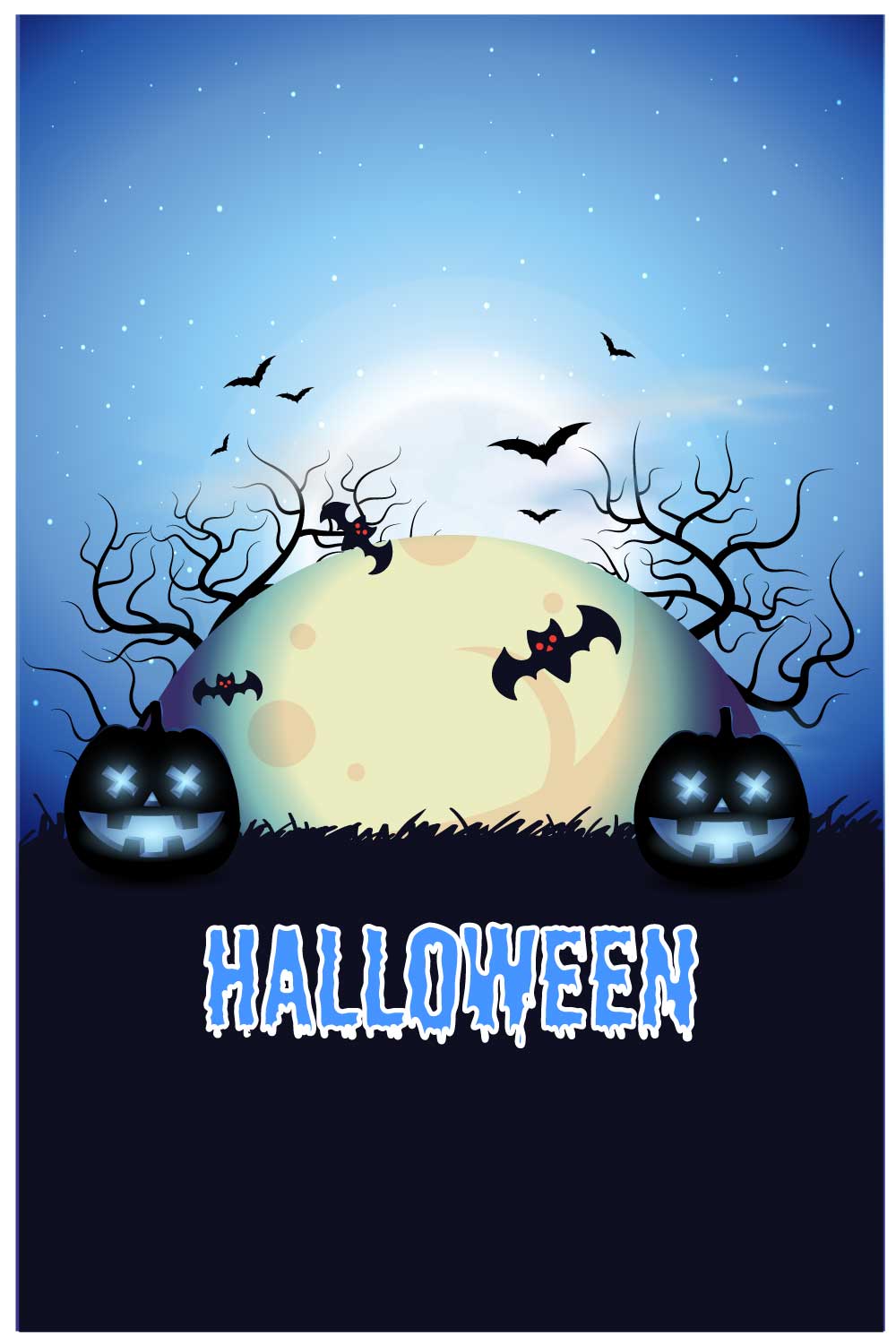 Halloween Spooky Night Background pinterest preview image.