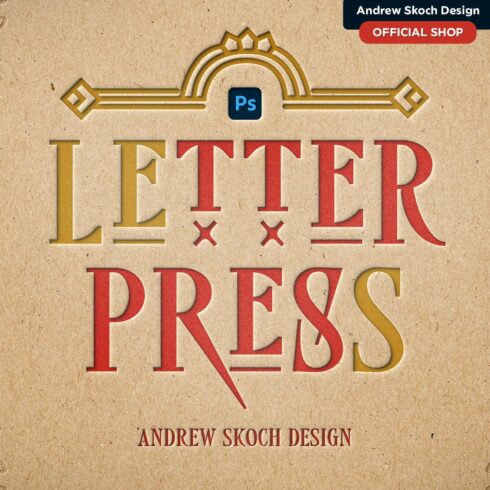 Letter Press Text & Logo Effect cover image.