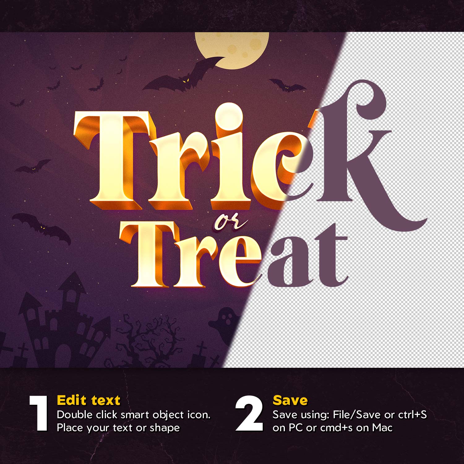 Trick or Treat Text Effect preview image.