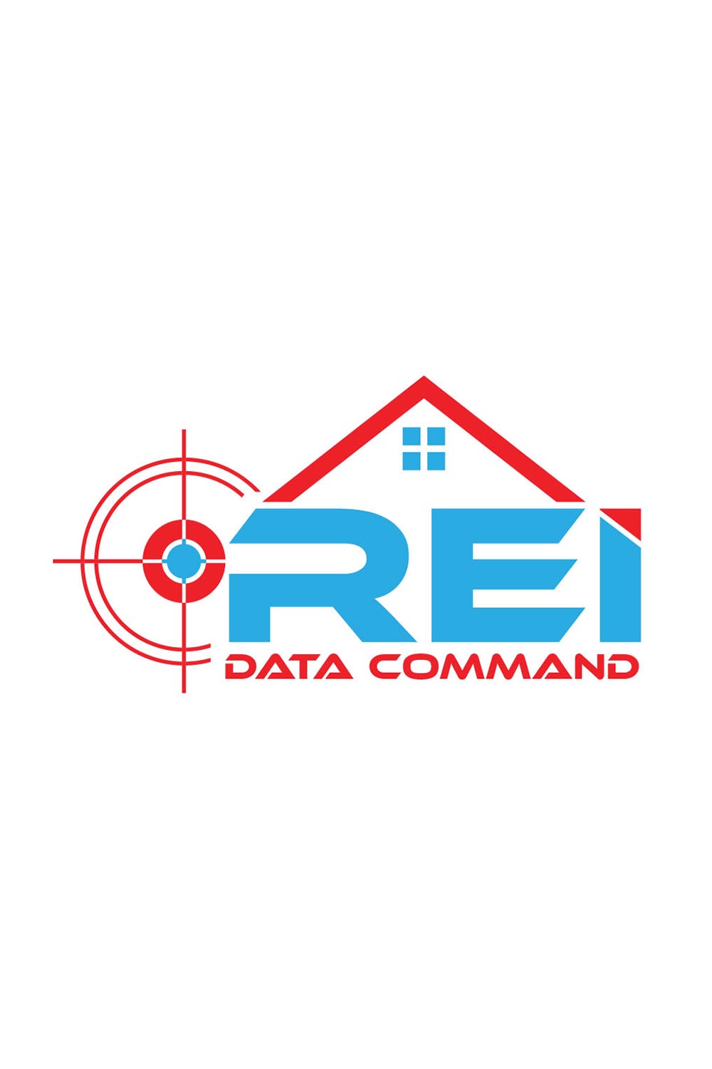 Real Estate and Data Command Logo or Icon Design Vector Image Template pinterest preview image.