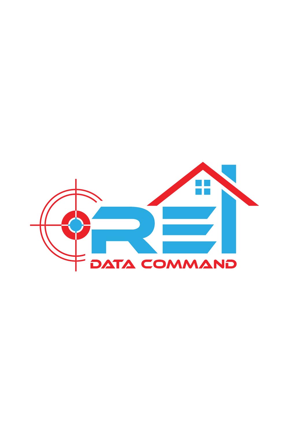 Real Estate and Data Command Logo or Icon Design Vector Image Template pinterest preview image.