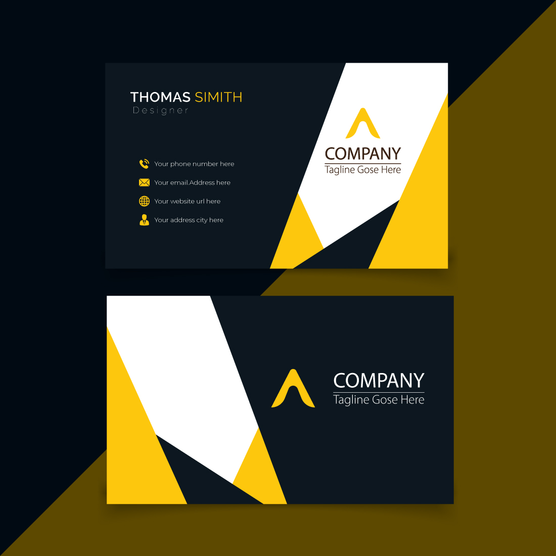 Simple and contemporary design for business cards contemporary presentation card featuring the brand of the business preview image.