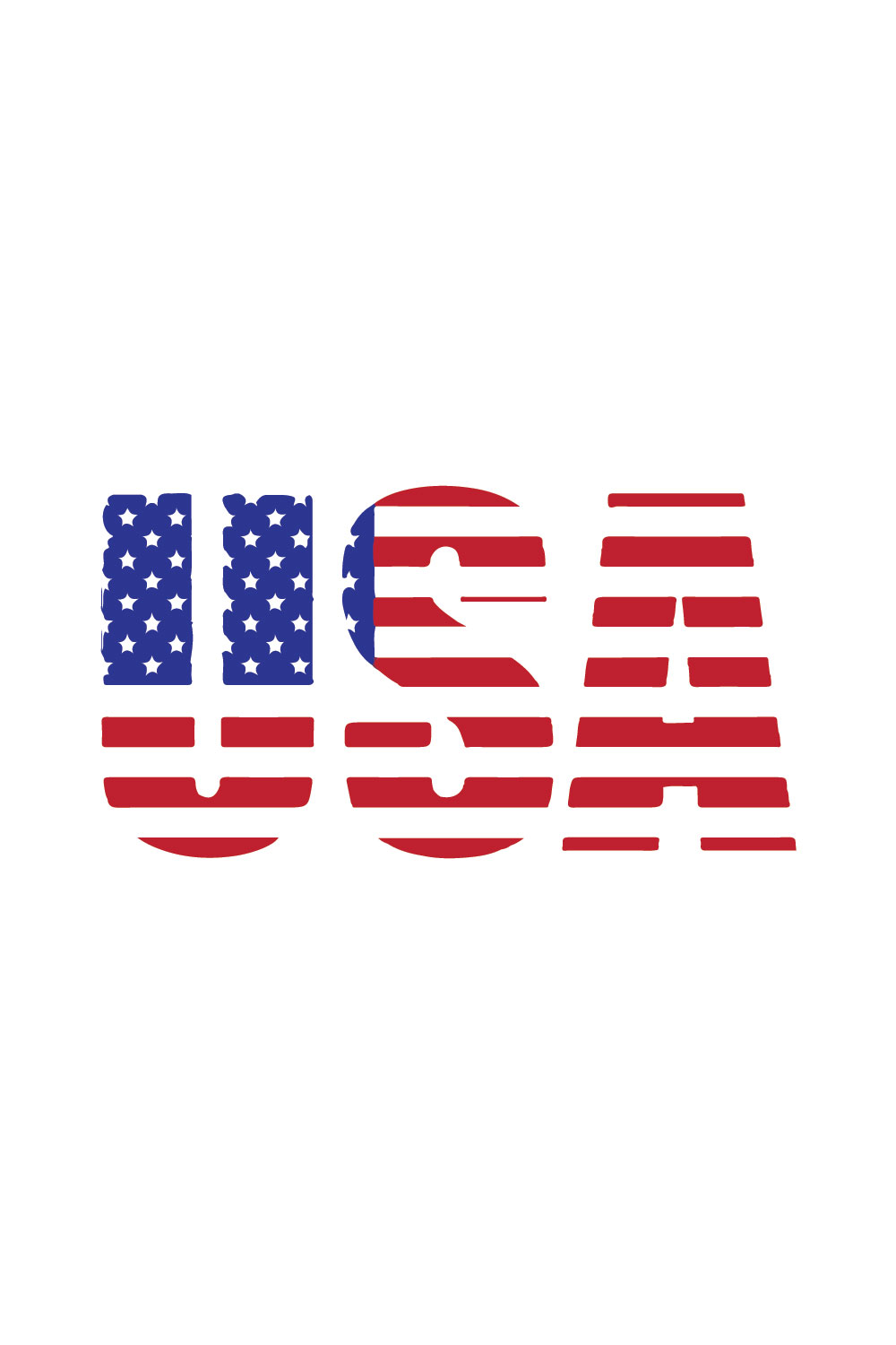 Letter USA Logo or Icon Design Vector Image Template pinterest preview image.