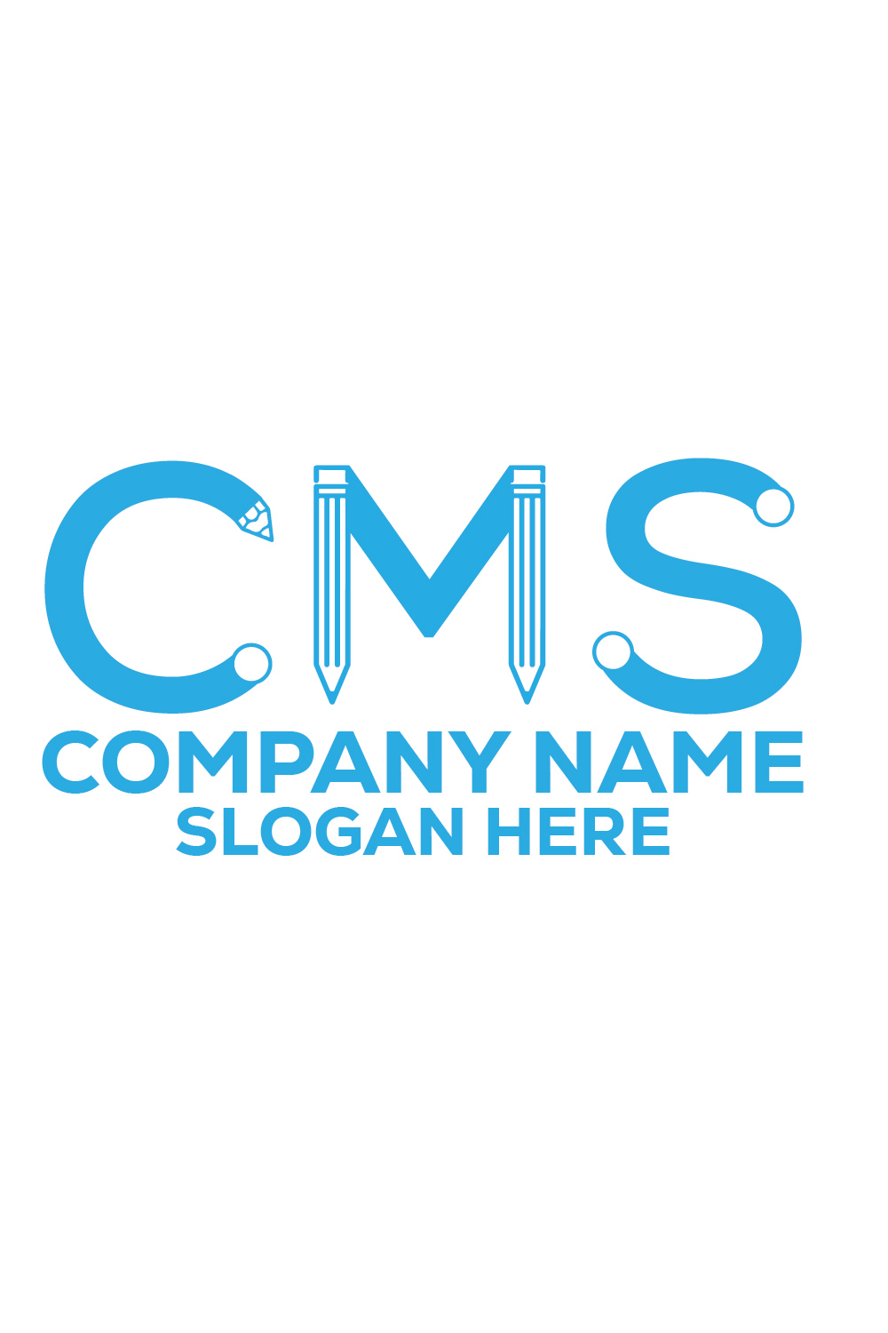 Initial Letter CMS Logo or Icon Design Vector Image Template pinterest preview image.