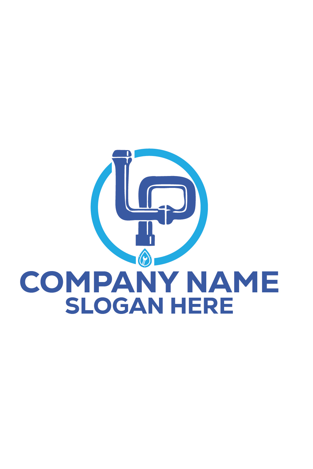 Plumbing Logo or Icon Design Vector Image Template pinterest preview image.