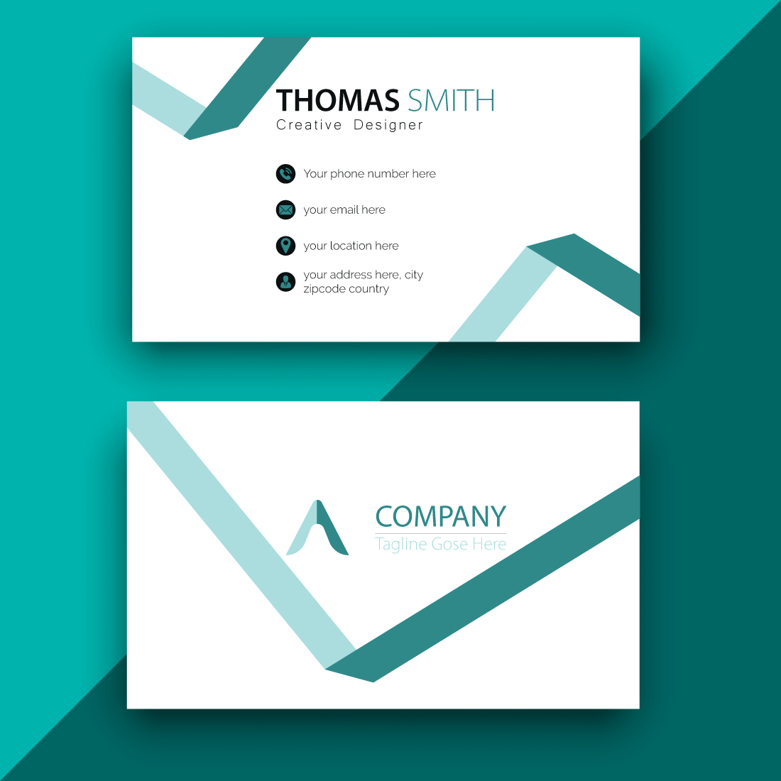 Futuristic Modern Creative and simple business card template for your business preview image.